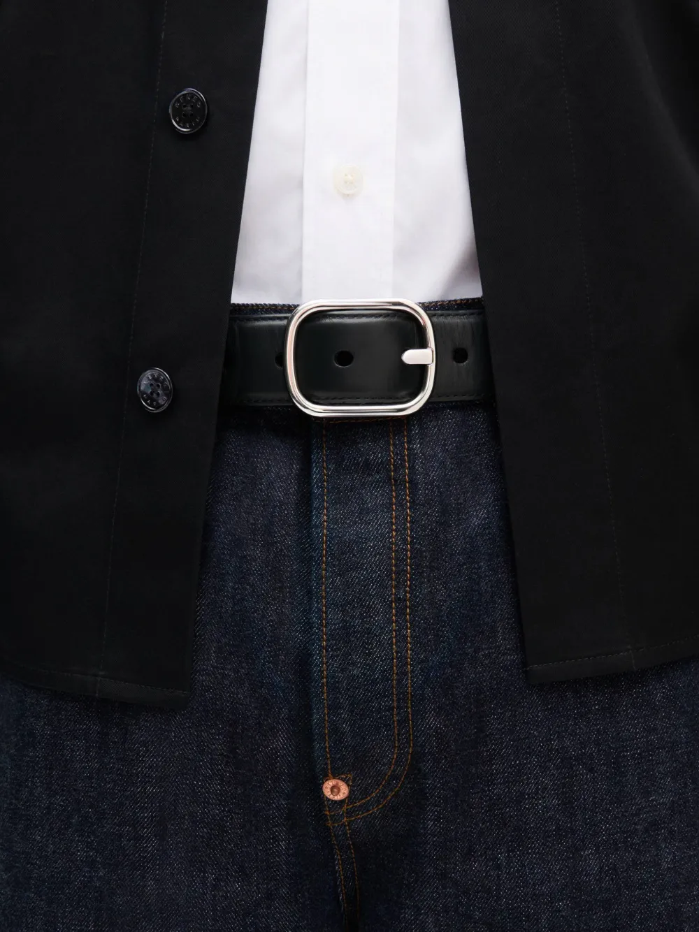 Kenzo Buckle leren riem Zwart