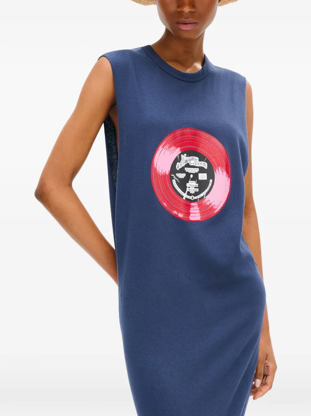 Kenzo Sounds mouwloze maxi-jurk met grafische print Blauw