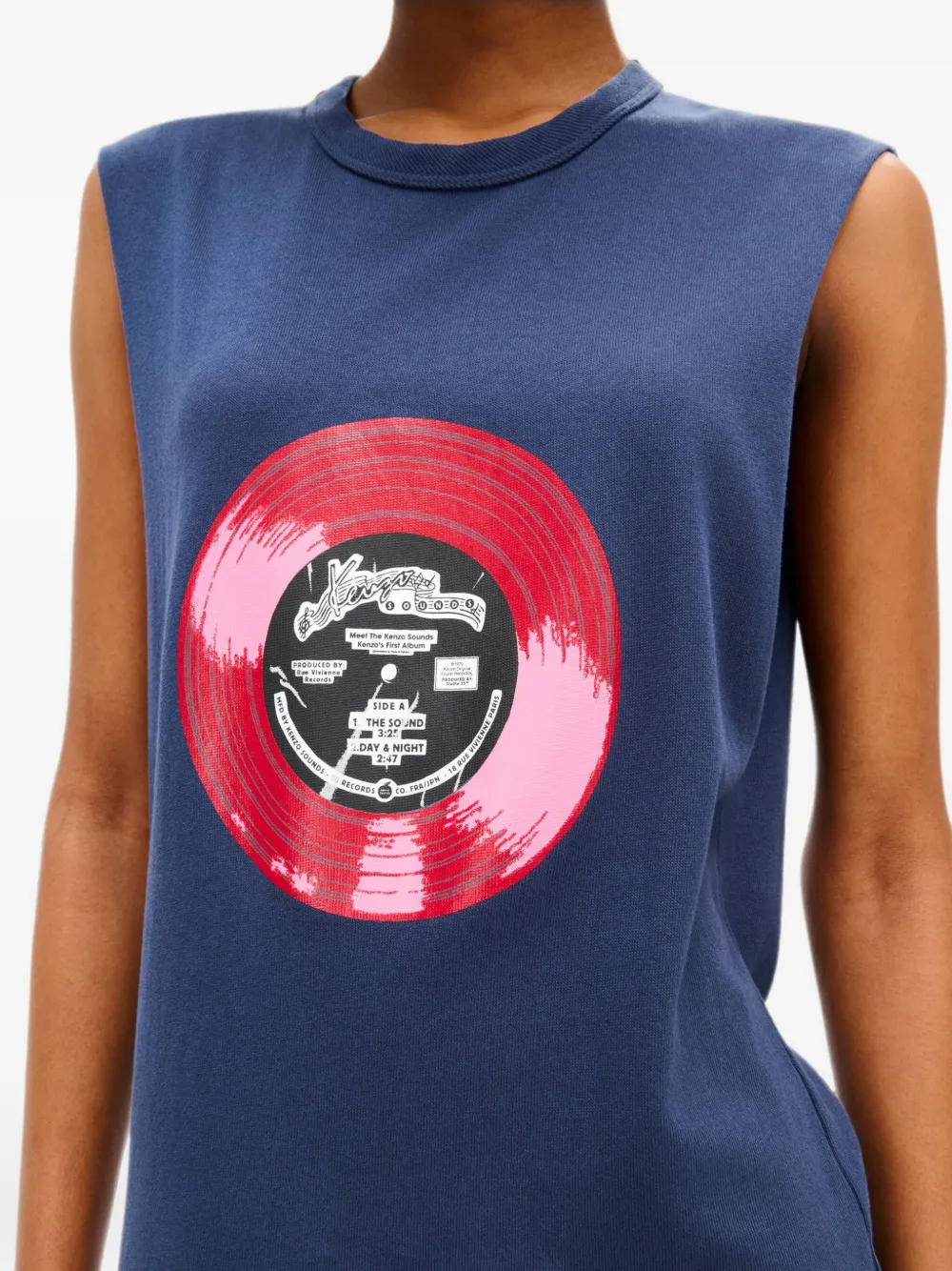 Kenzo Sounds mouwloze maxi-jurk met grafische print Blauw