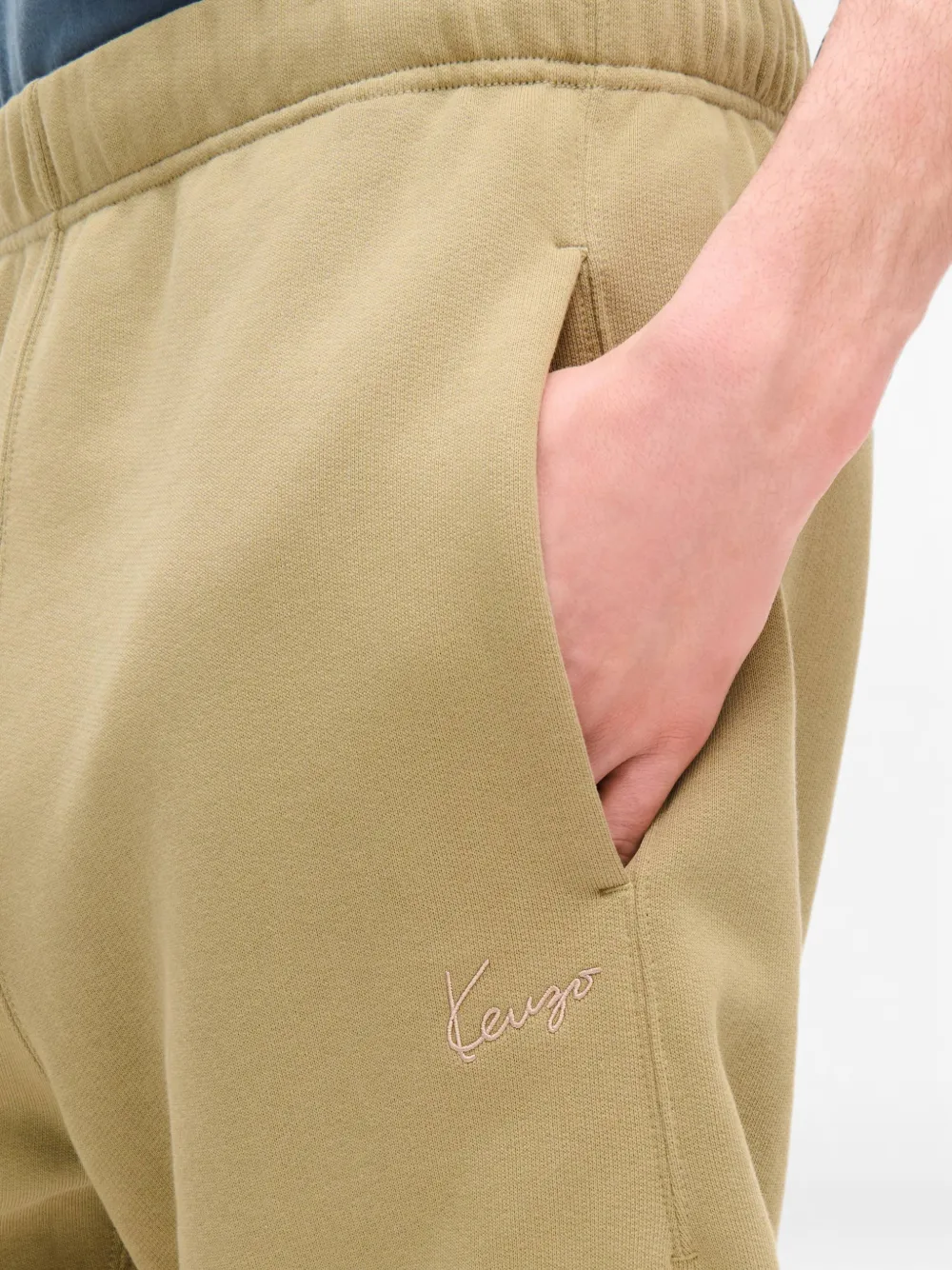 Kenzo Signature katoenen-trainingsshorts met borduurwerk Groen