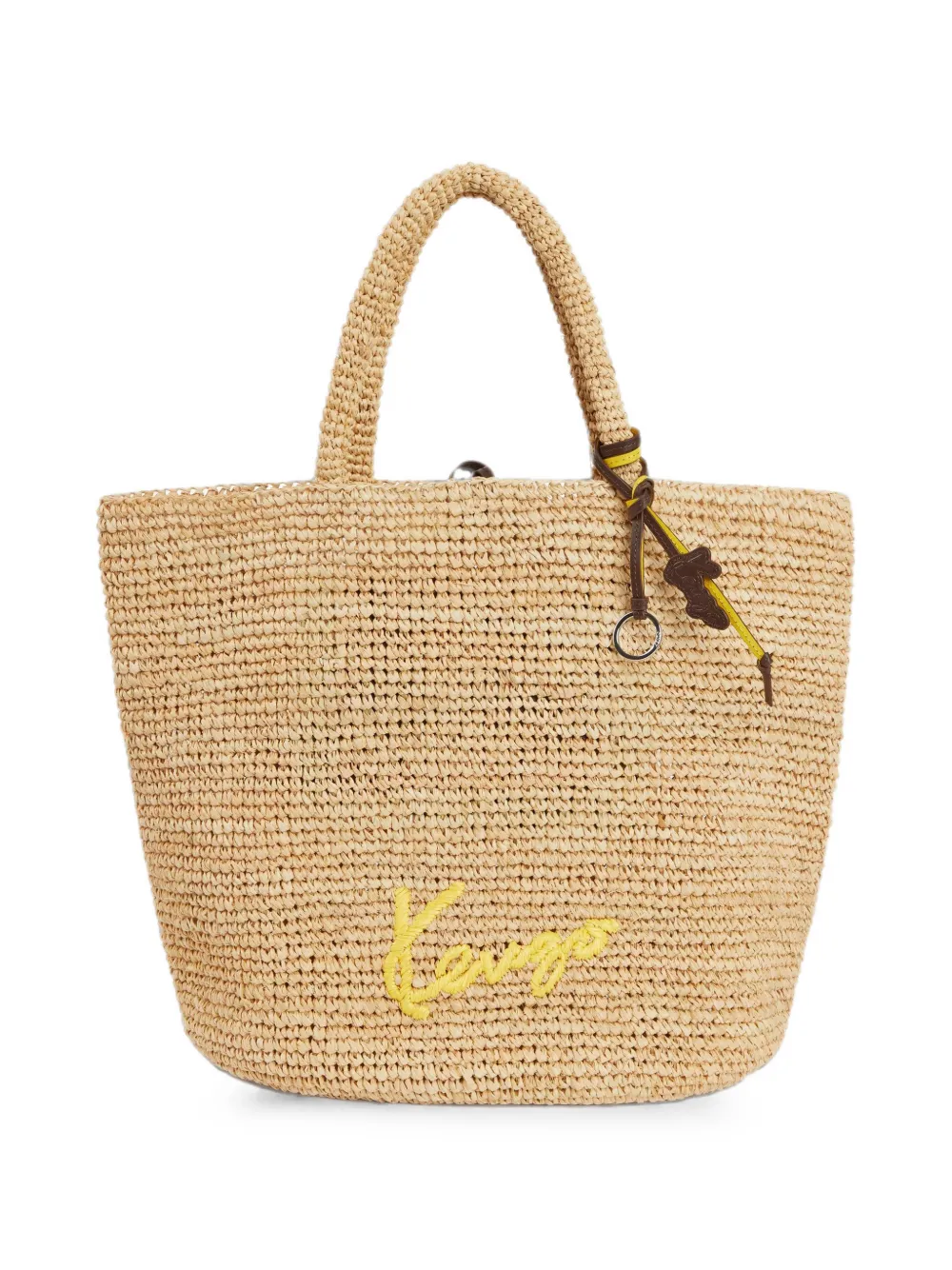 Kenzo Grote Barket Signature shopper met borduurwerk Beige