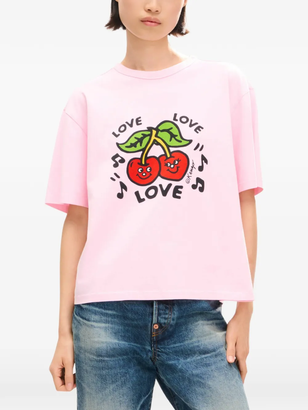 Kenzo Loves T-shirt met print Roze