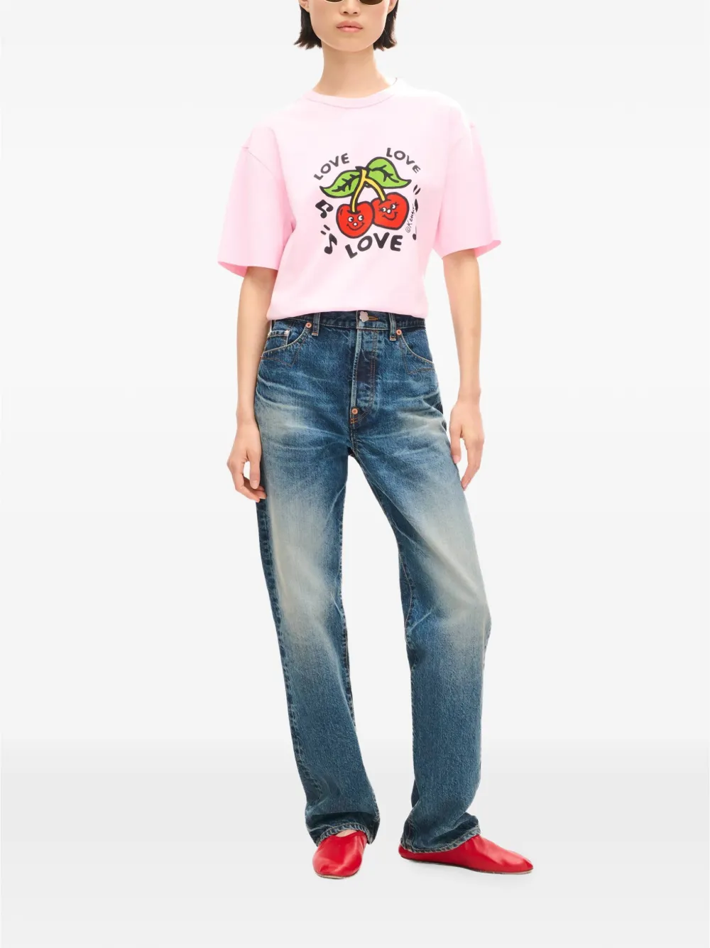 Kenzo Loves T-shirt met print Roze