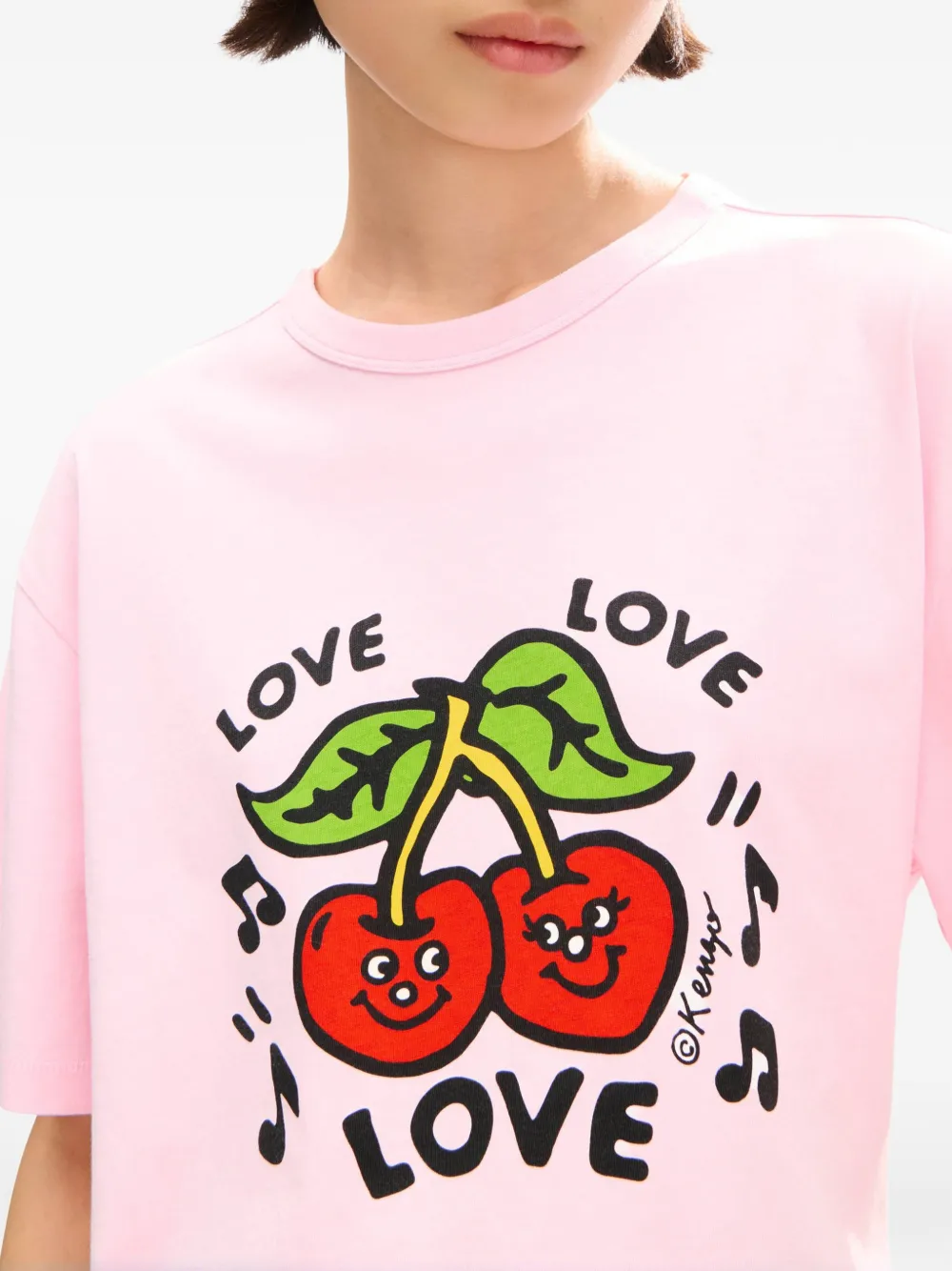Kenzo Loves T-shirt met print Roze