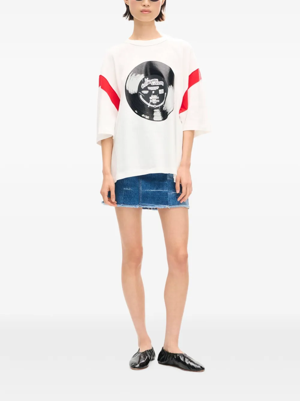 Kenzo Sounds T-shirt met vinyl patroon Wit