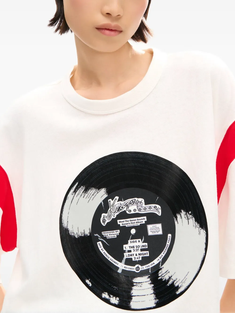 Kenzo Sounds T-shirt met vinyl patroon Wit