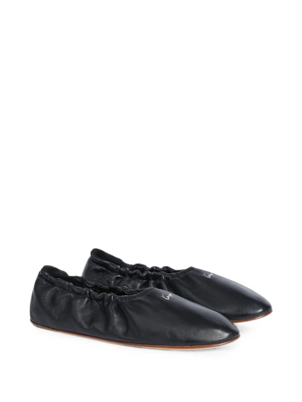 Kenzo Ballet elastische ballerina's met logoprint Zwart