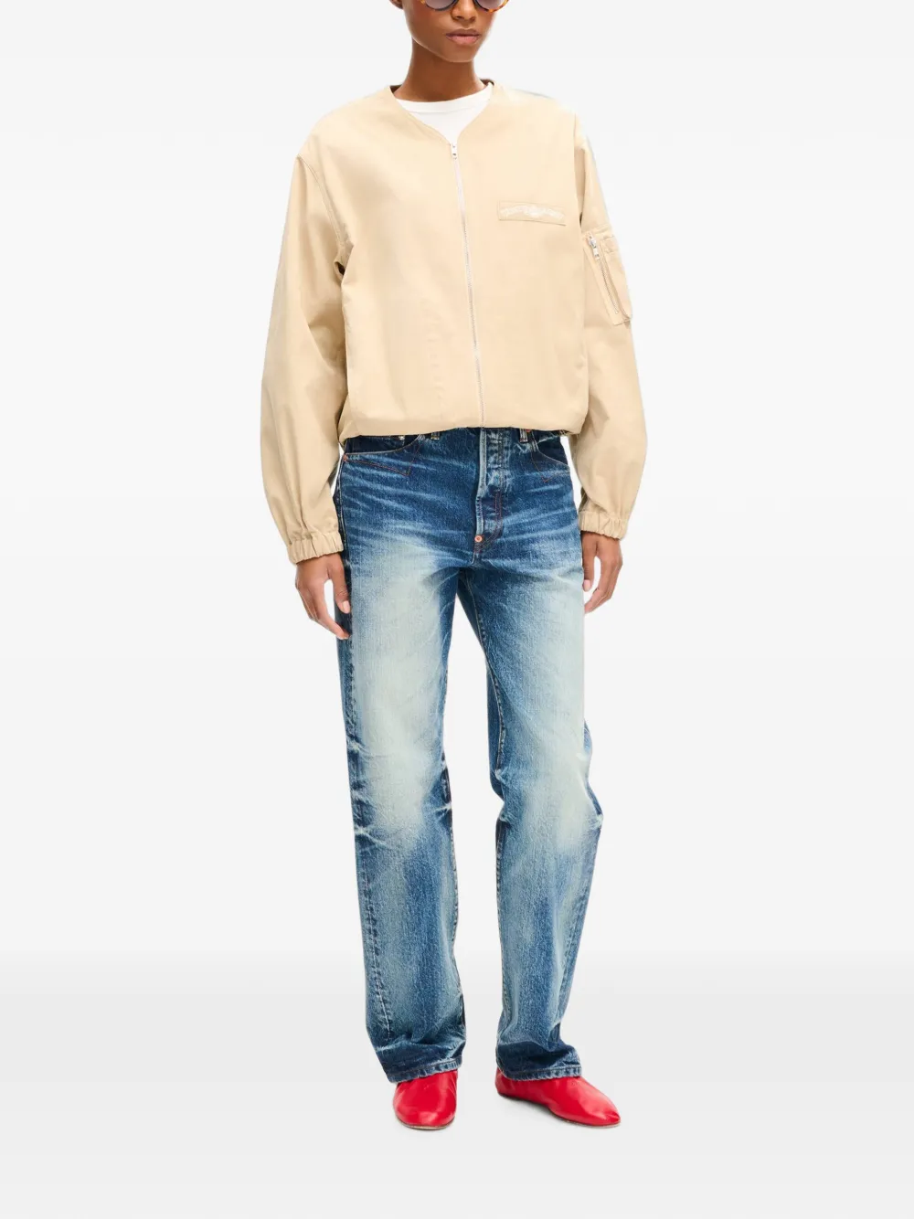 Kenzo Paris Emblem kraagloos bomberjack Beige