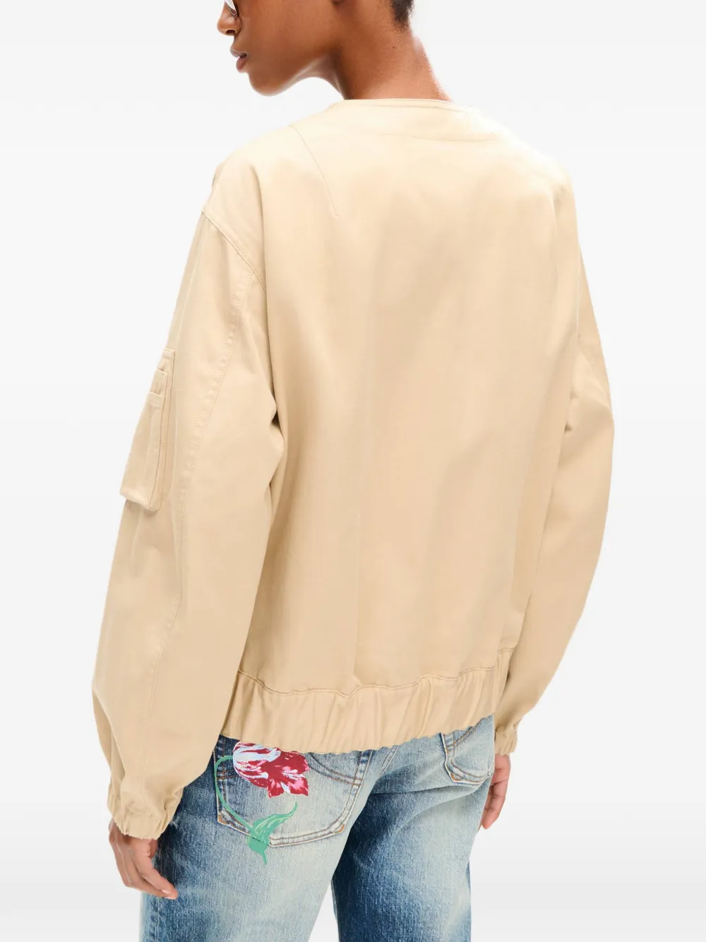 Kenzo Paris Emblem kraagloos bomberjack Beige