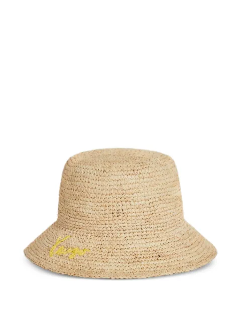 Kenzo Signature-weaved raffia bucket hat