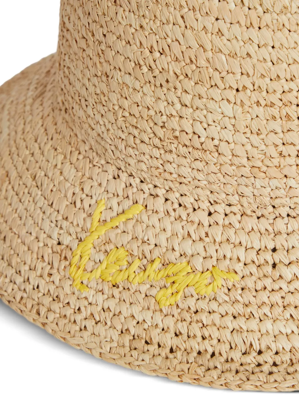 Kenzo Signature geweven raffia vissershoed Beige
