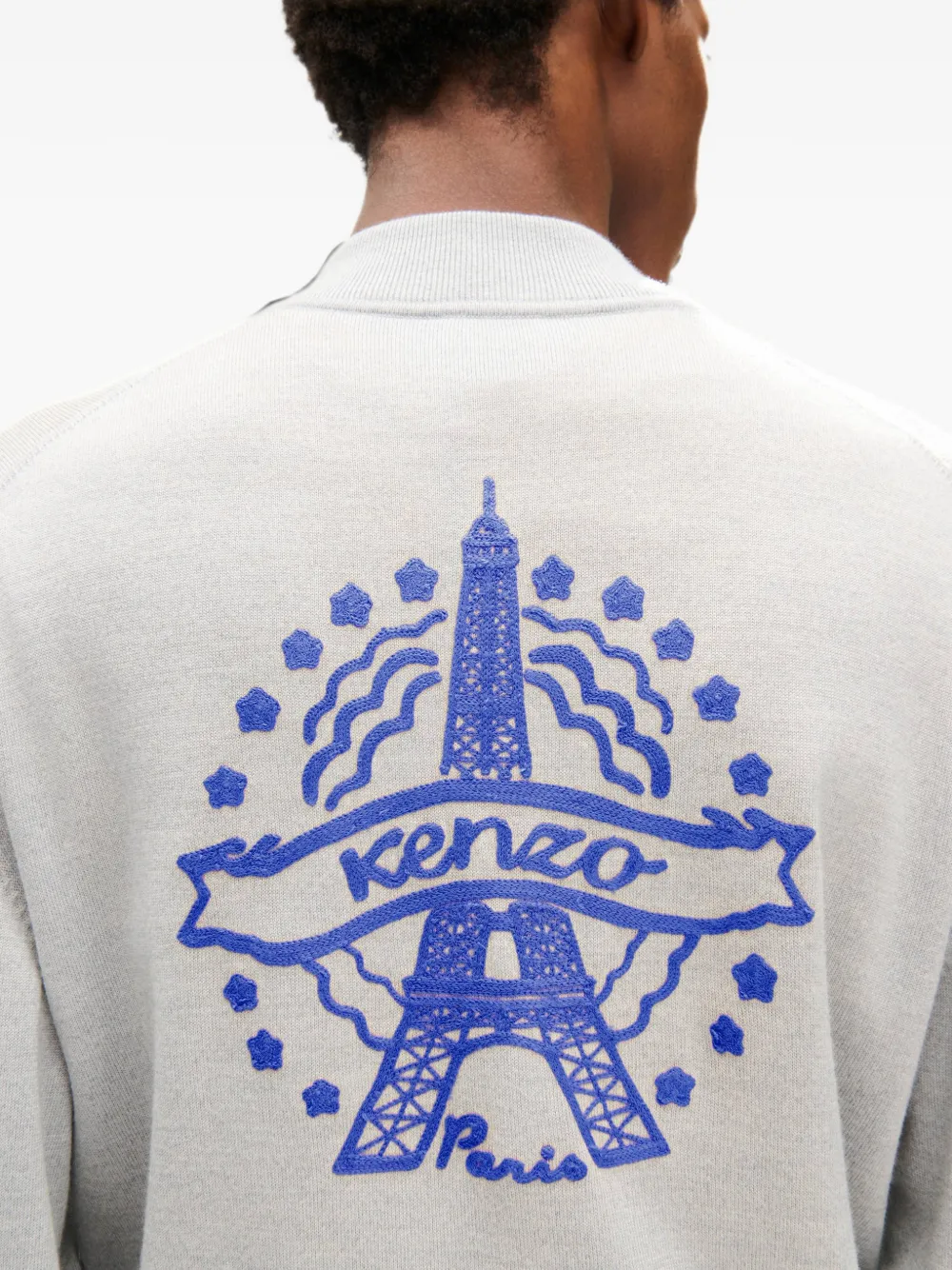 Kenzo Vest met Eiffeltoren-borduurwerk en rits Grijs