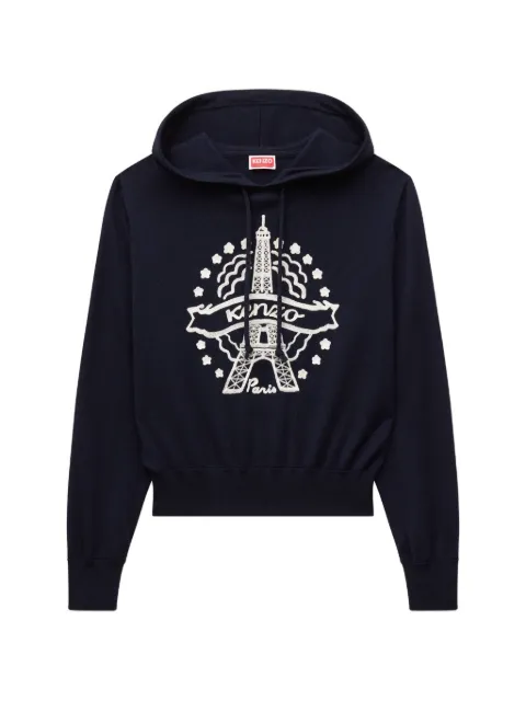 Kenzo Eiffel Tower hættetrøje med broderi