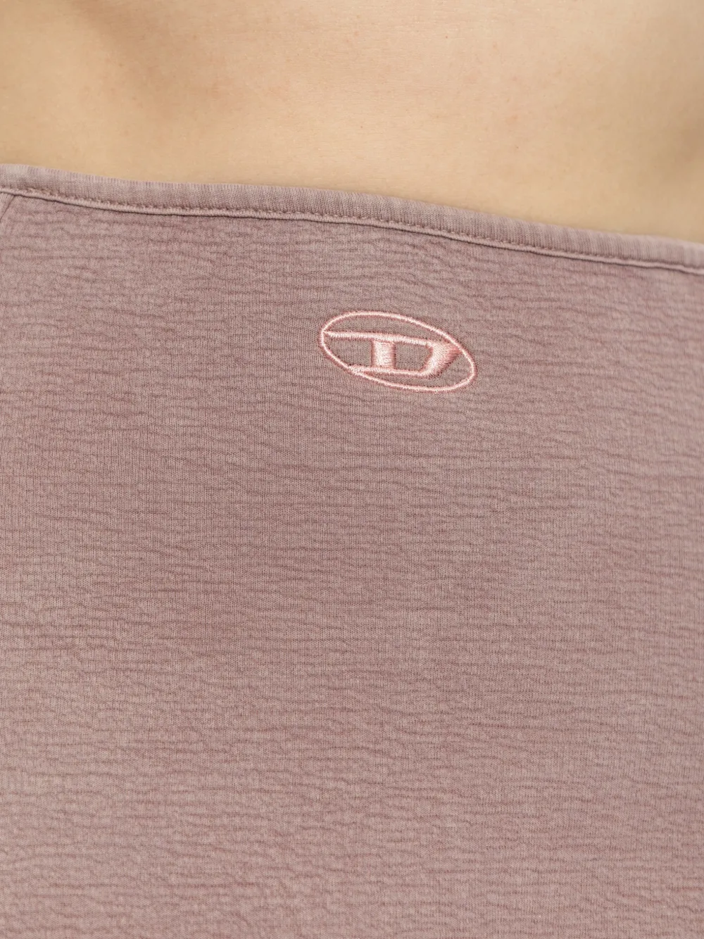 Diesel O-Alba uitlopende rok met geborduurd logo Roze