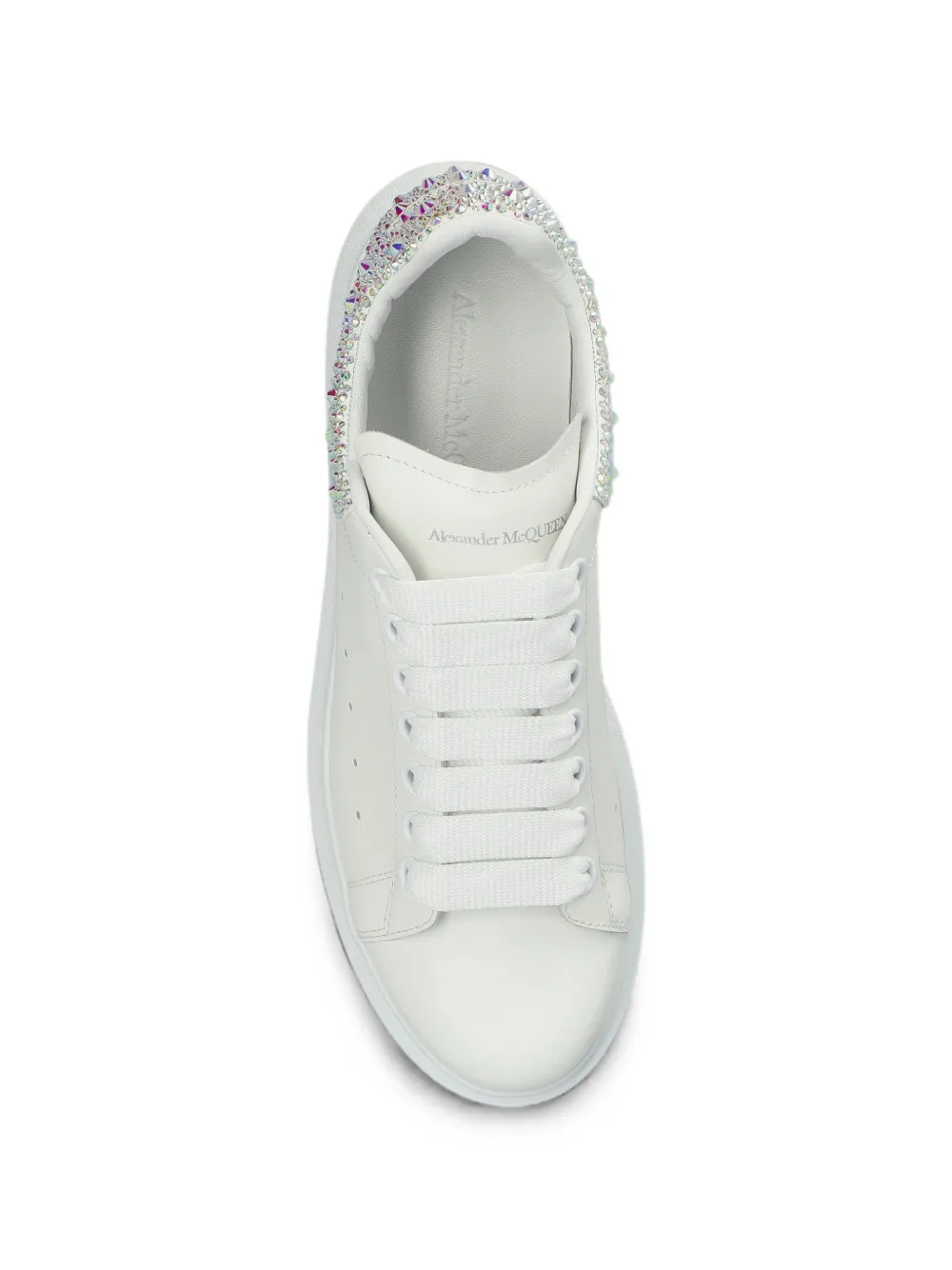 Alexander McQueen Oversized crystal-embellished sneakers Wit