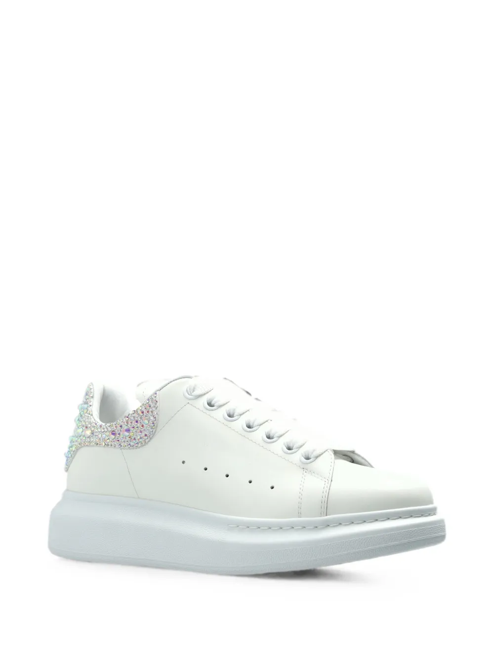 Alexander McQueen Oversized crystal-embellished sneakers Wit