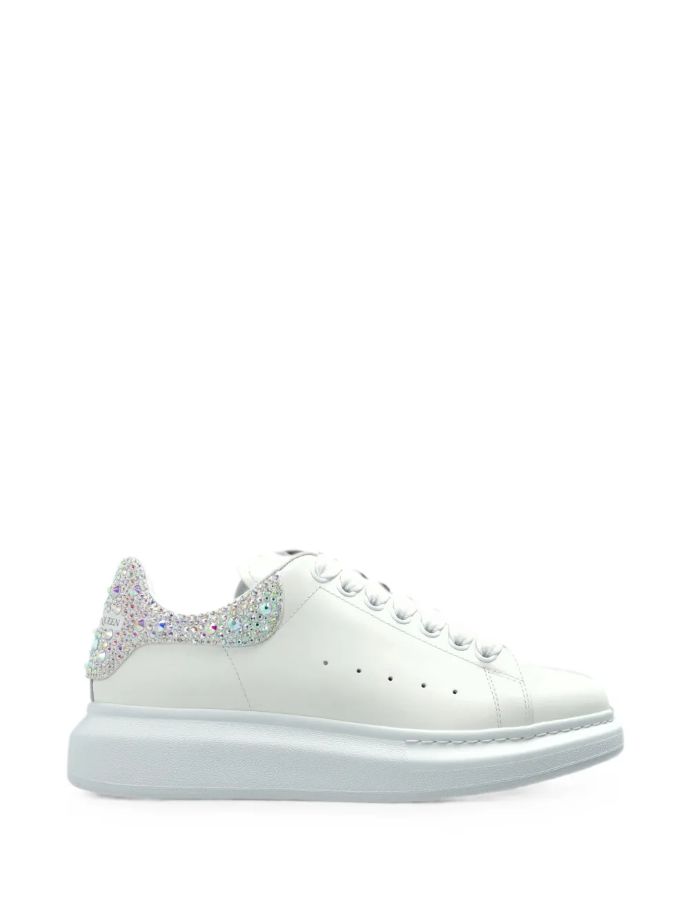 Alexander McQueen Oversized crystal-embellished sneakers Wit