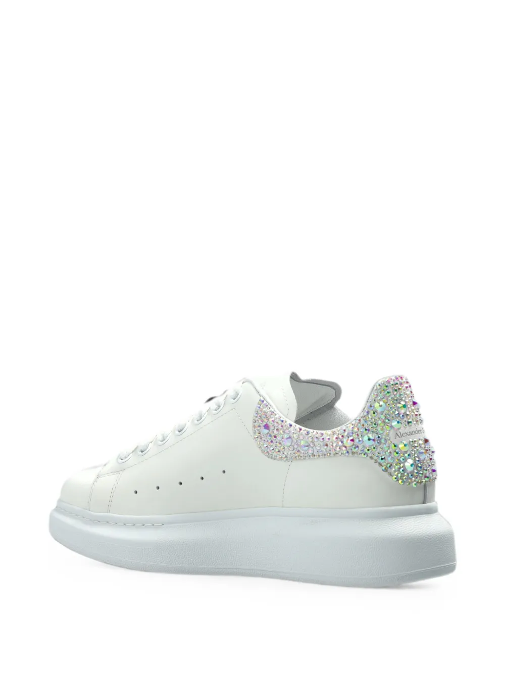 Alexander McQueen Oversized crystal-embellished sneakers Wit