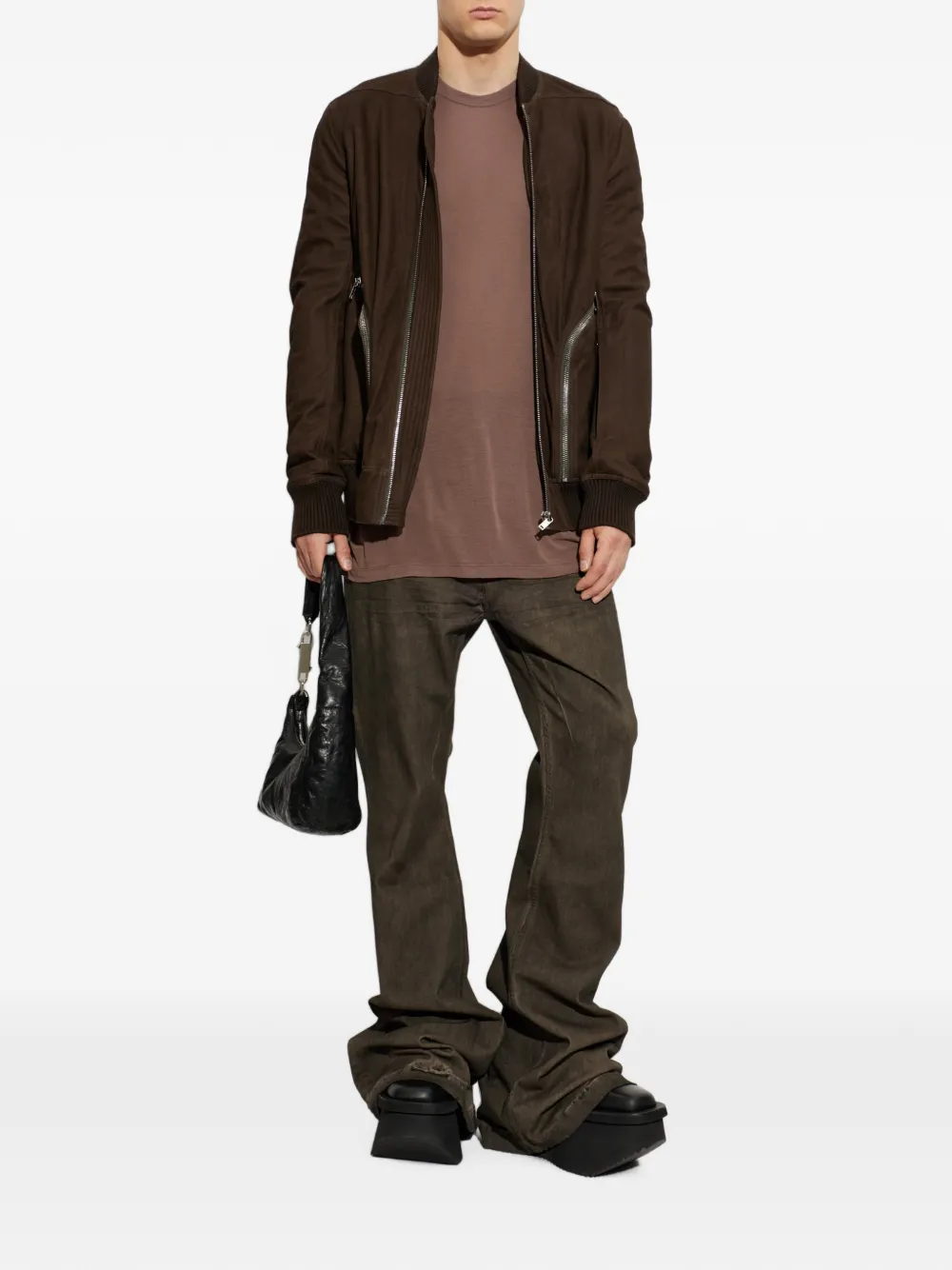 Rick Owens T-shirt met ronde hals Bruin