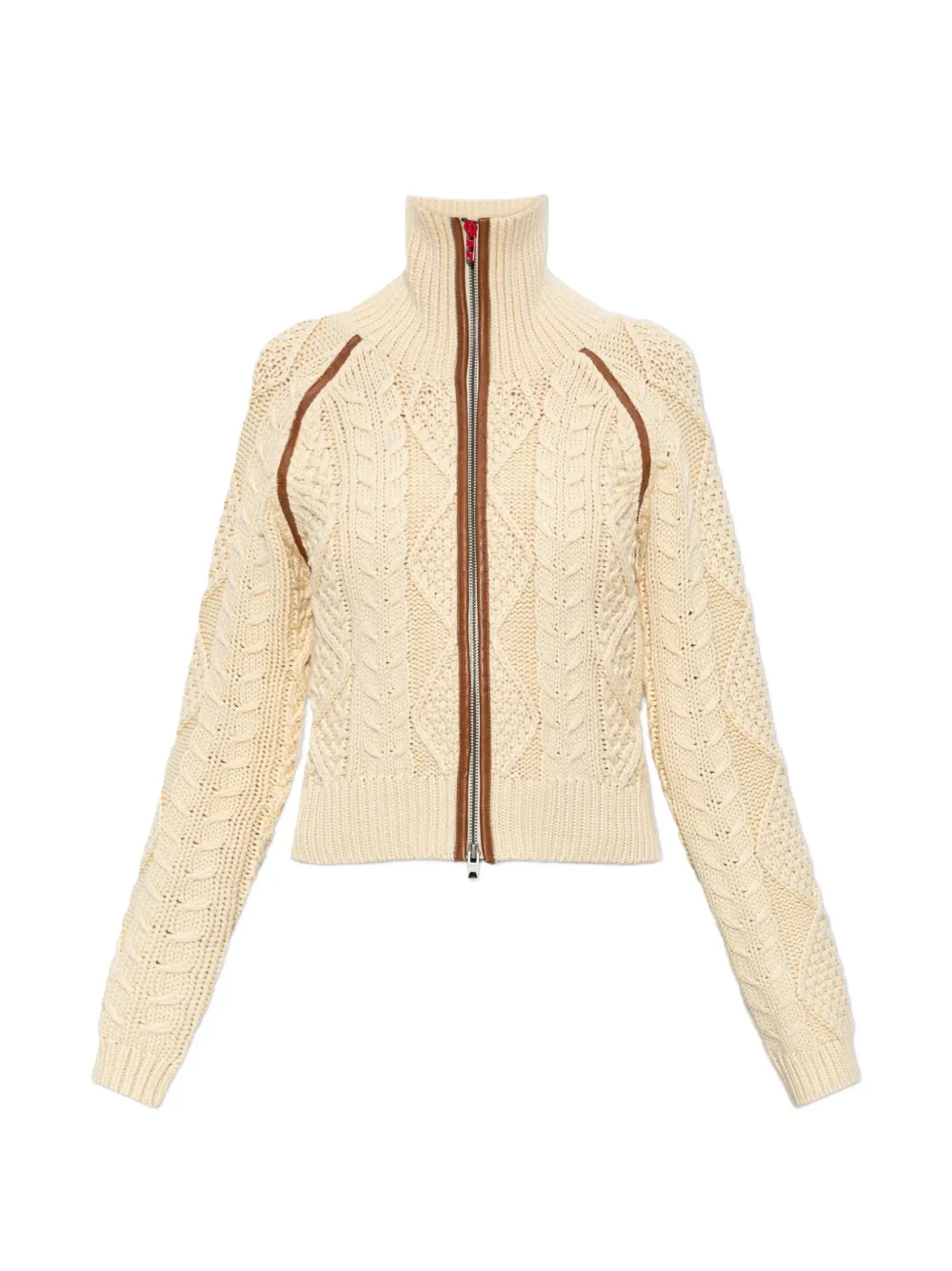 Diesel Cardigan lavorato a trecce con bande a contrasto - Toni neutri