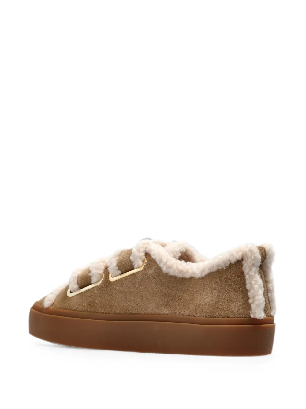 Inuikii Sneakers met lammy afwerking en gesp Bruin