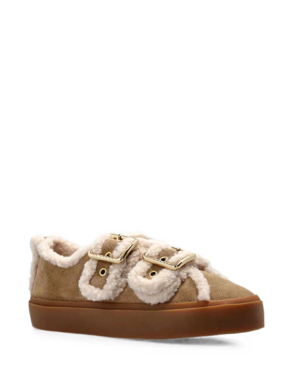 Inuikii Sneakers met lammy afwerking en gesp Bruin
