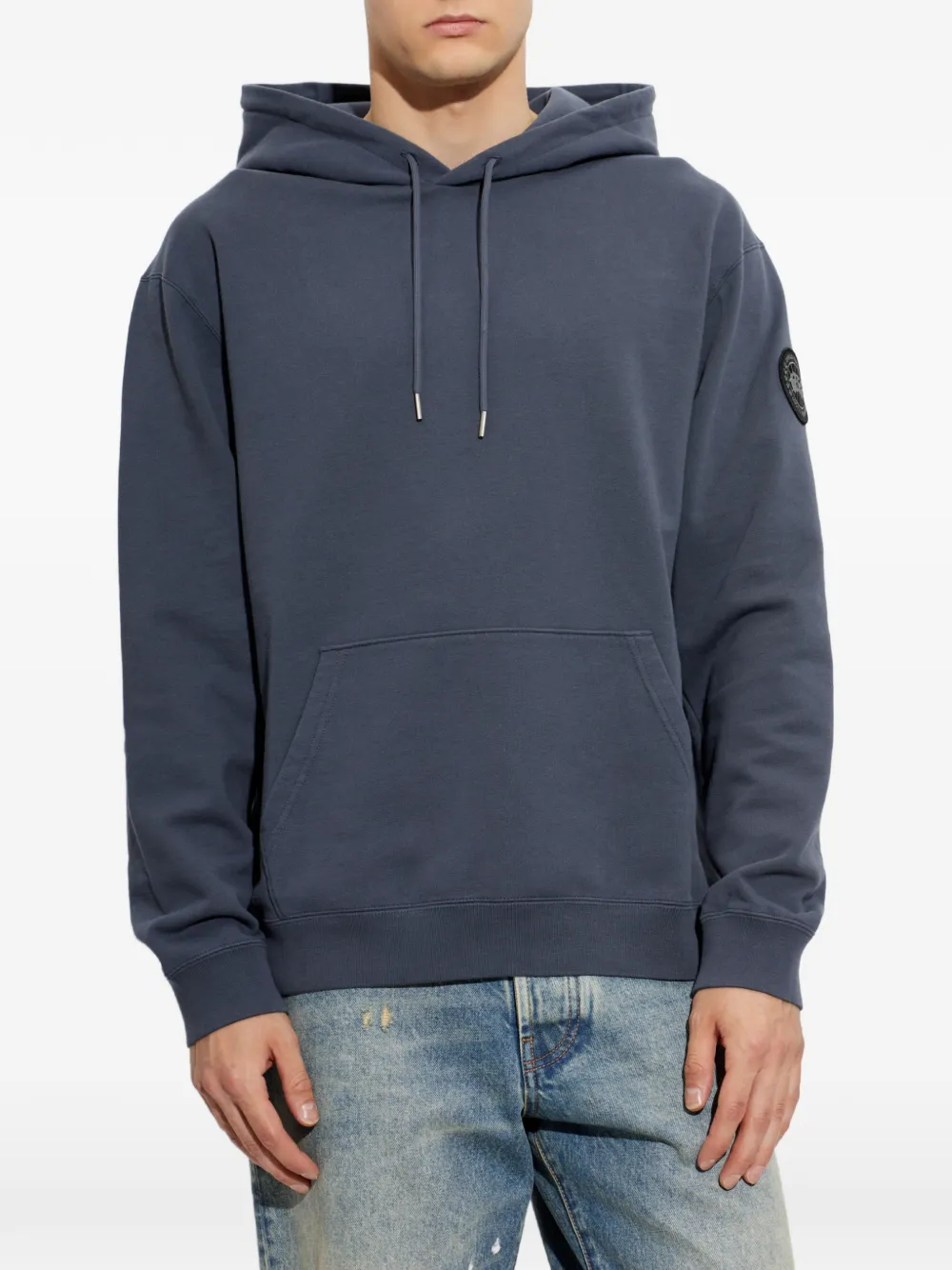 Canada Goose Loon Logo-patch Hoodie in Blue, view 3