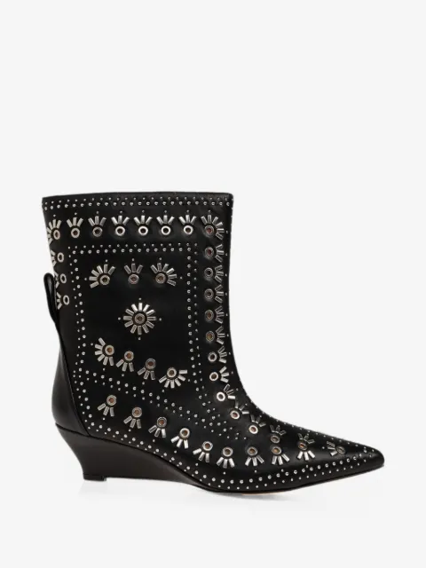 ODISSI stud-embellished wedge ankle boots