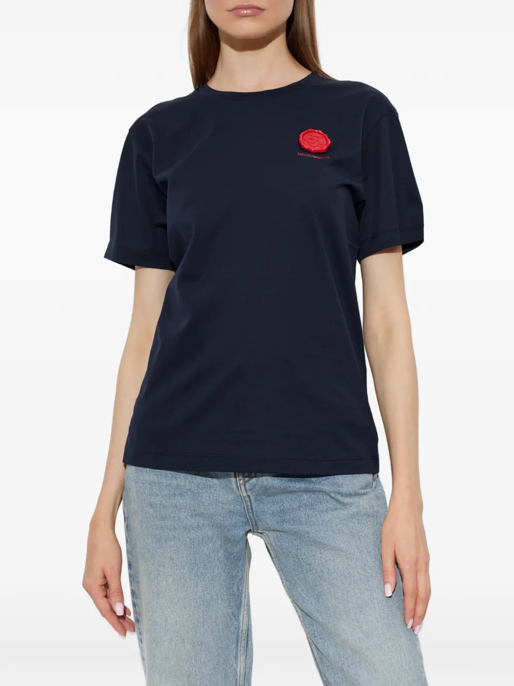 Emporio Armani Valentine's Day Capsule gemerceriseerd jersey T-shirt Blauw