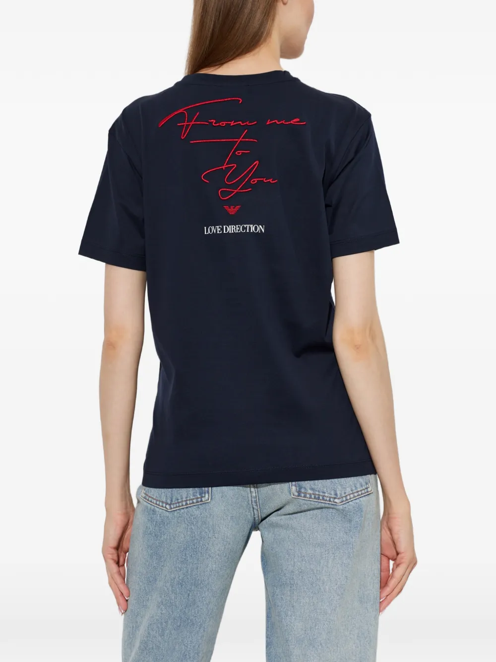 Emporio Armani Valentine's Day Capsule gemerceriseerd jersey T-shirt Blauw