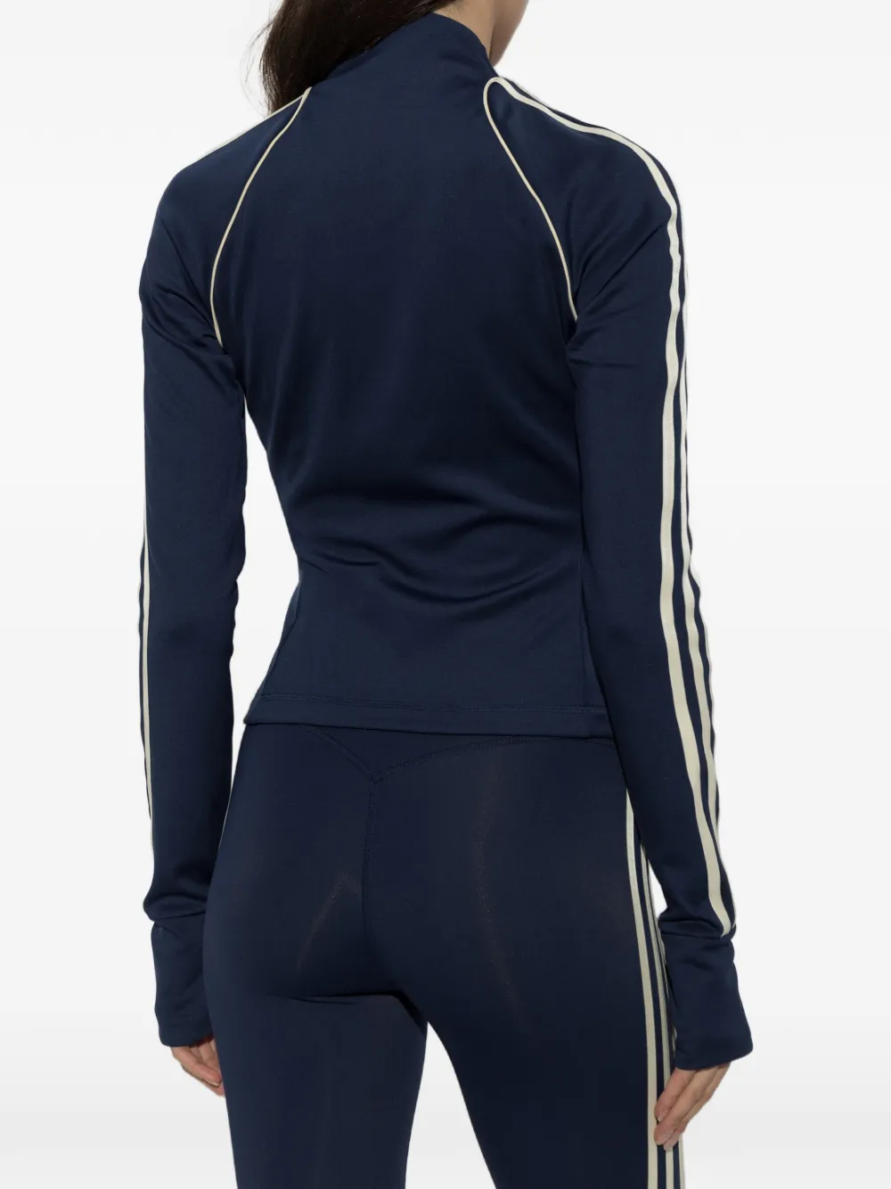 adidas side-stripe zip-up sweatshirt Blauw