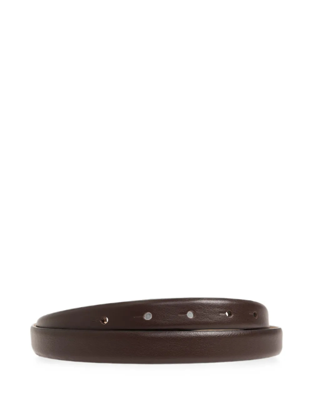 Max Mara Leren riem met logoplakkaat Bruin