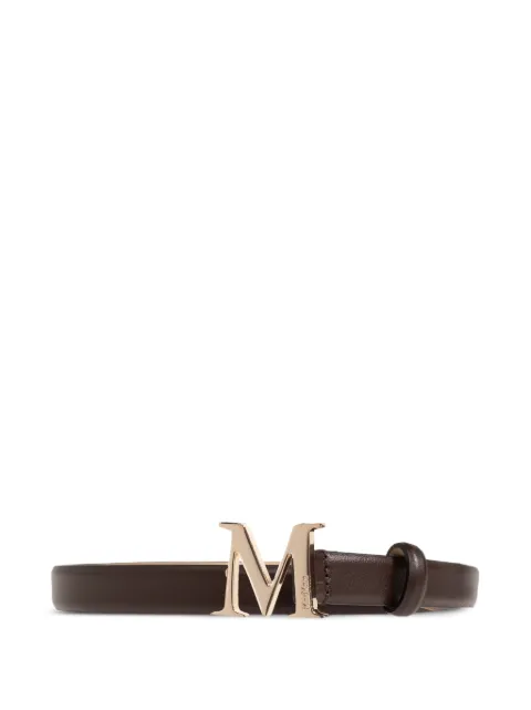 Max Mara cinturón de piel con placa del logo