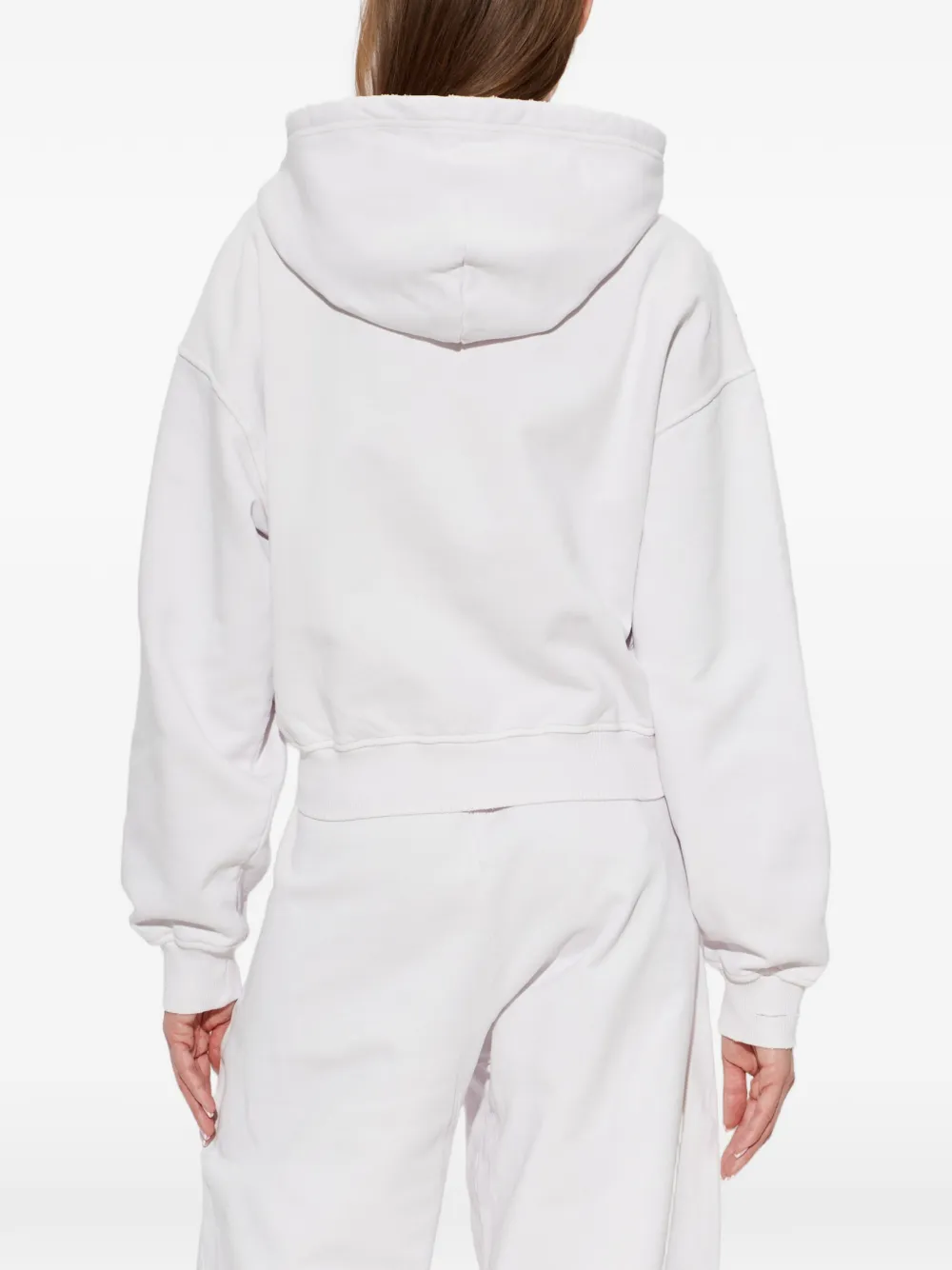 Diesel Hoodie verfraaid met kristallen en rits Wit