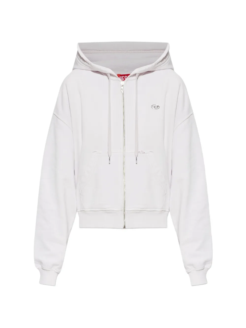 Diesel crystal-embellished zip-up hoodie - Weiß