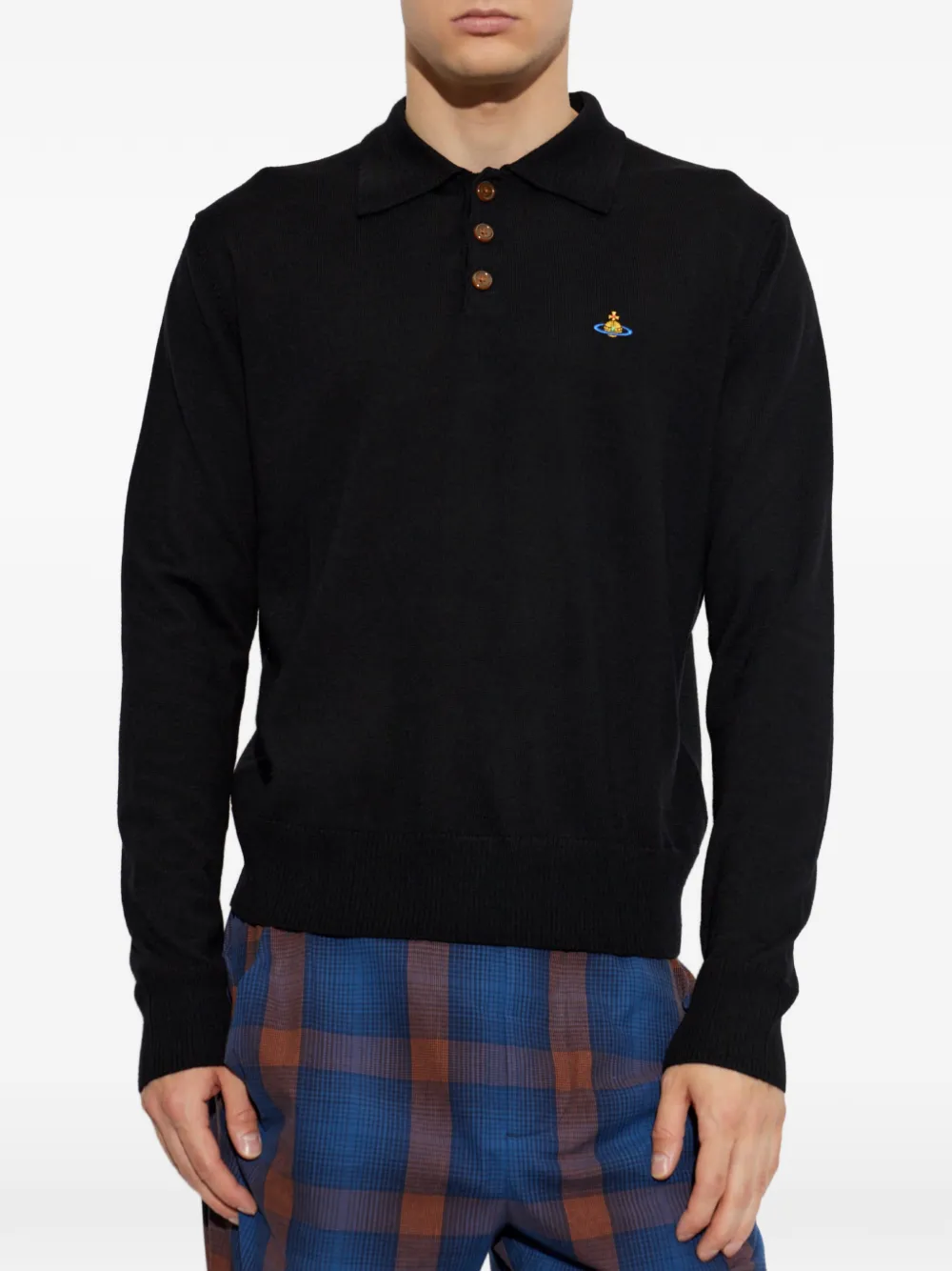 Vivienne Westwood Mark poloshirt met borduurwerk en Orb-logo Zwart
