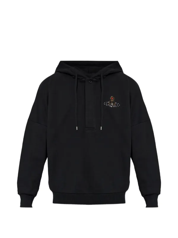 Vivienne Westwood Batwing Embroidered-logo Hoodie in Black