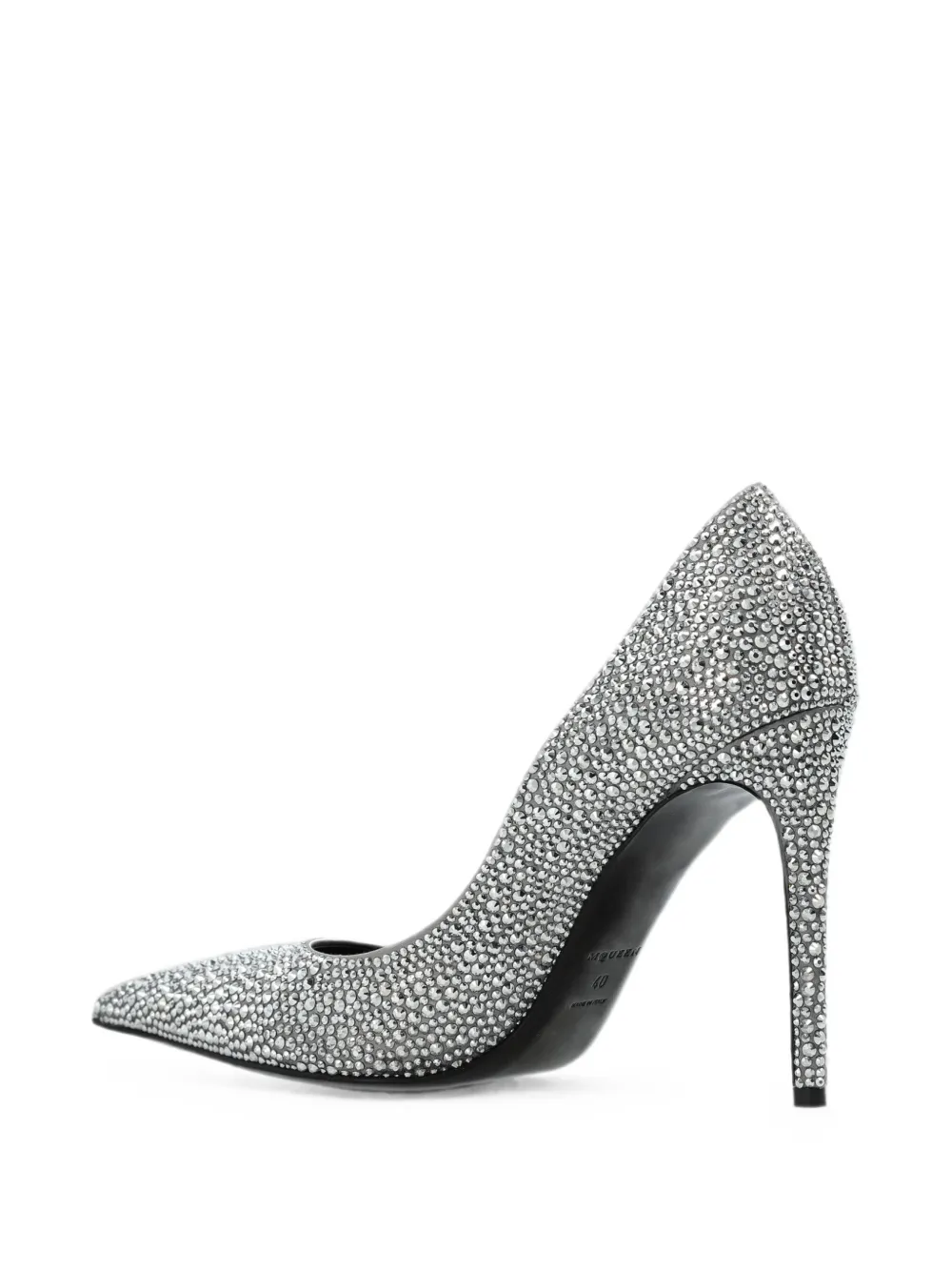 Alexander McQueen Skull pumps in silver-finish Zilver