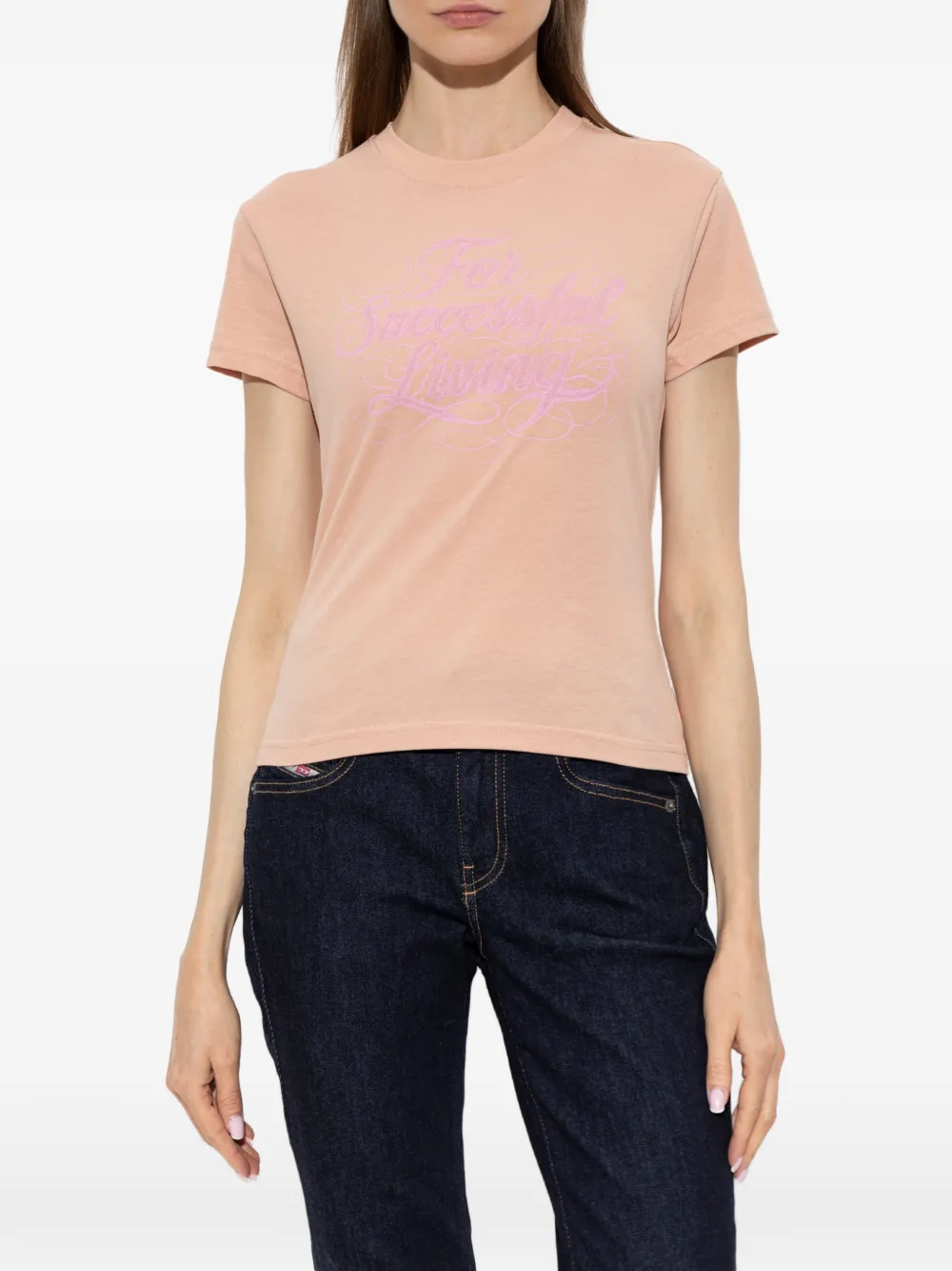 Diesel T-shirt met logoprint Beige