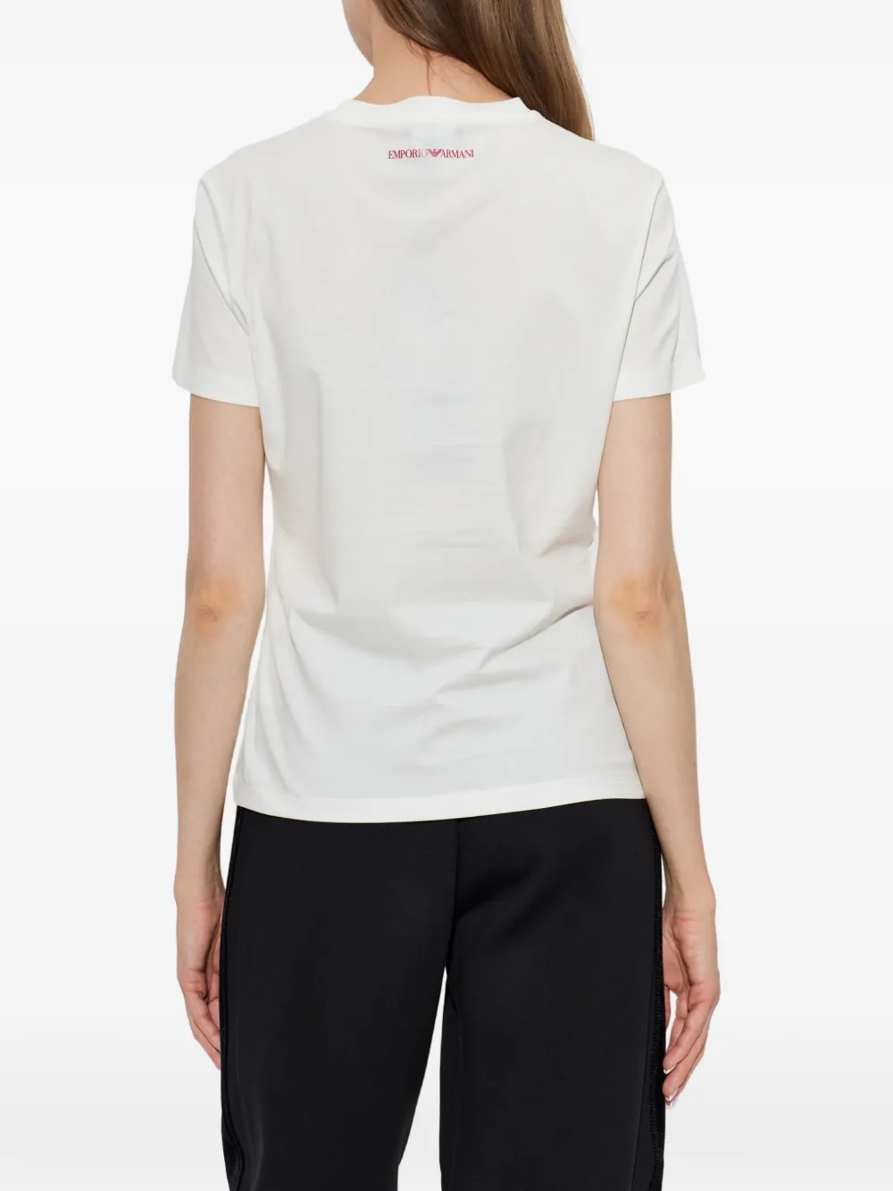 Emporio Armani Valentine's Day Capsule slim-fit T-shirt van gemerceriseerd jersey Wit