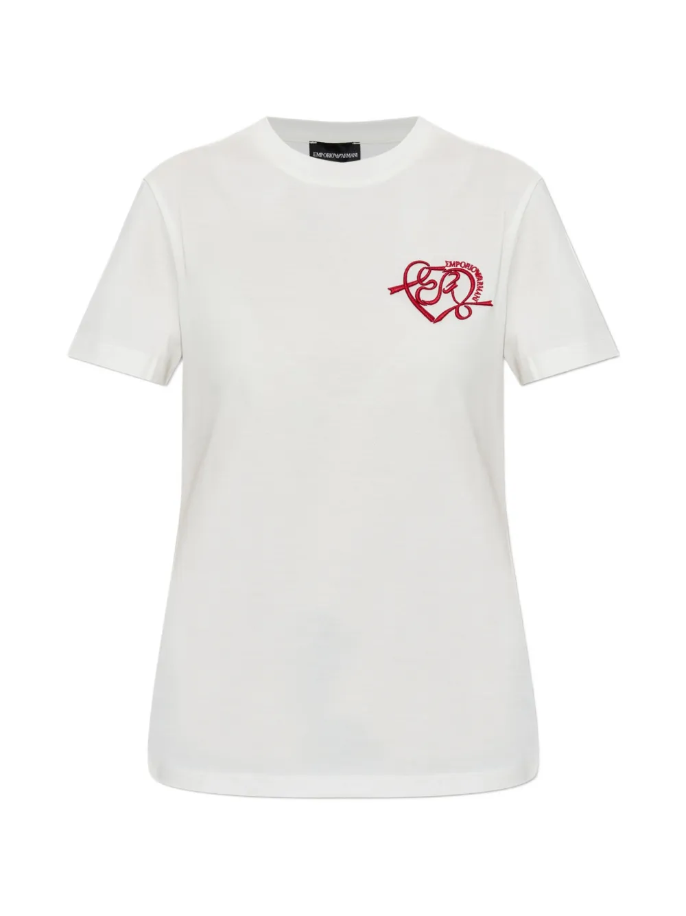 Emporio Armani slim fit T-shirt in mercerized jersey Valentine's day Capsule - Bianco