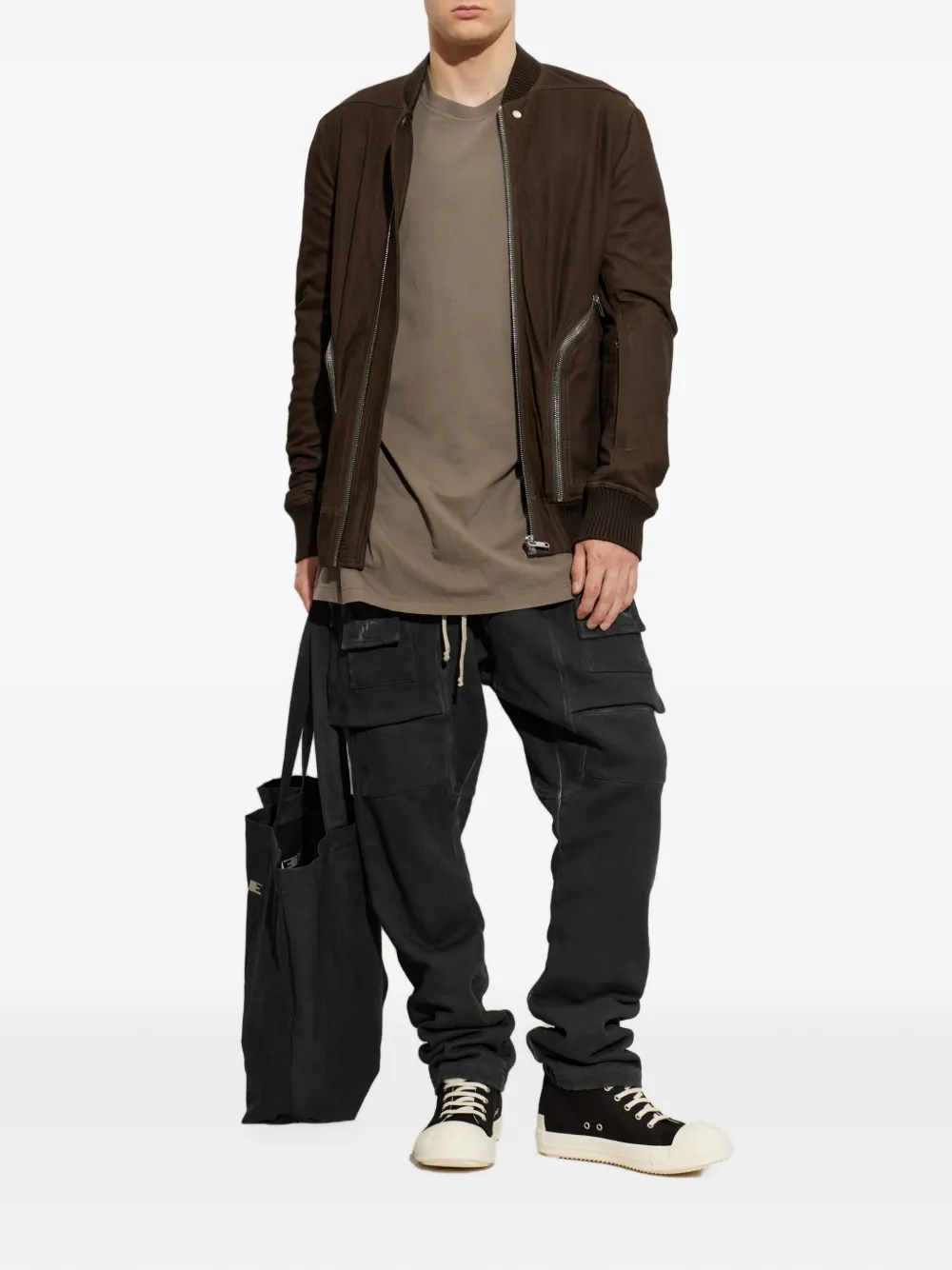 Rick Owens T-shirt met afwerking Bruin