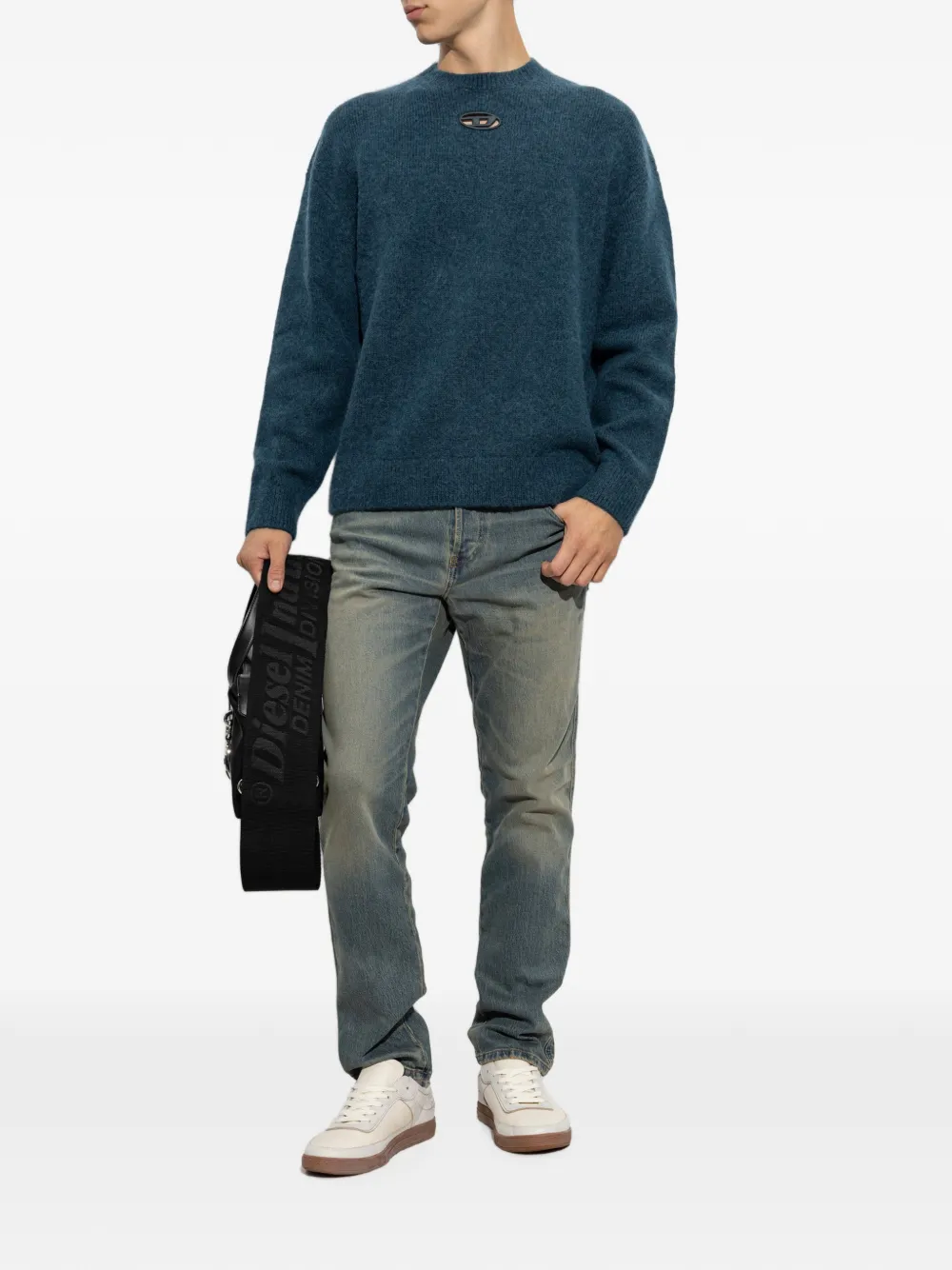 Diesel jumper in wool and alpaca blend Blauw