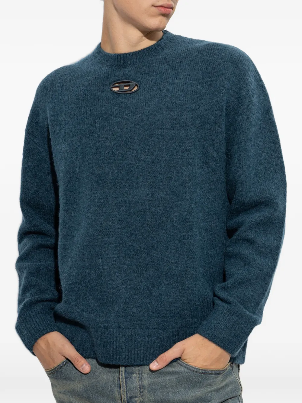 Diesel jumper in wool and alpaca blend Blauw