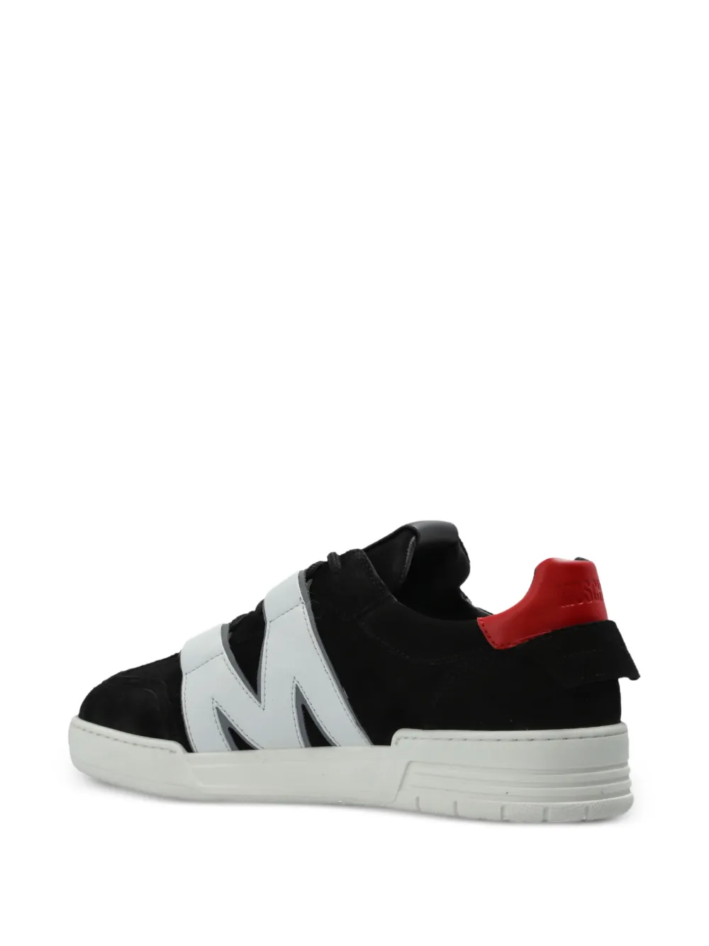 Moschino logo-patch leather sneakers Zwart