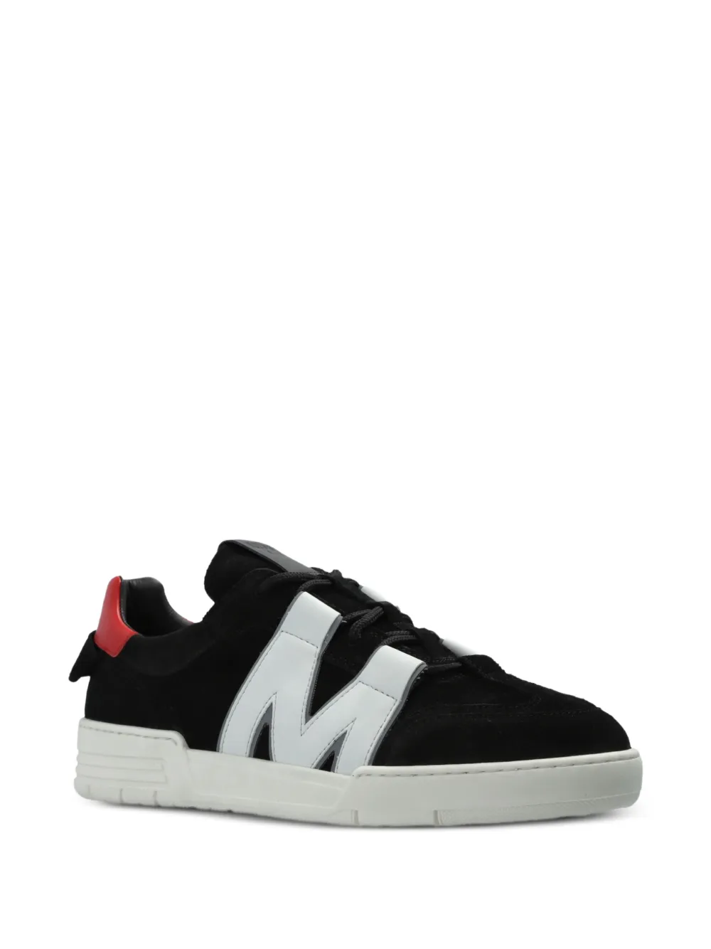Moschino logo-patch leather sneakers Zwart