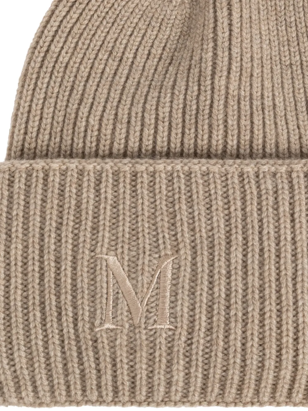 Max Mara Retina ribgebreide muts Beige