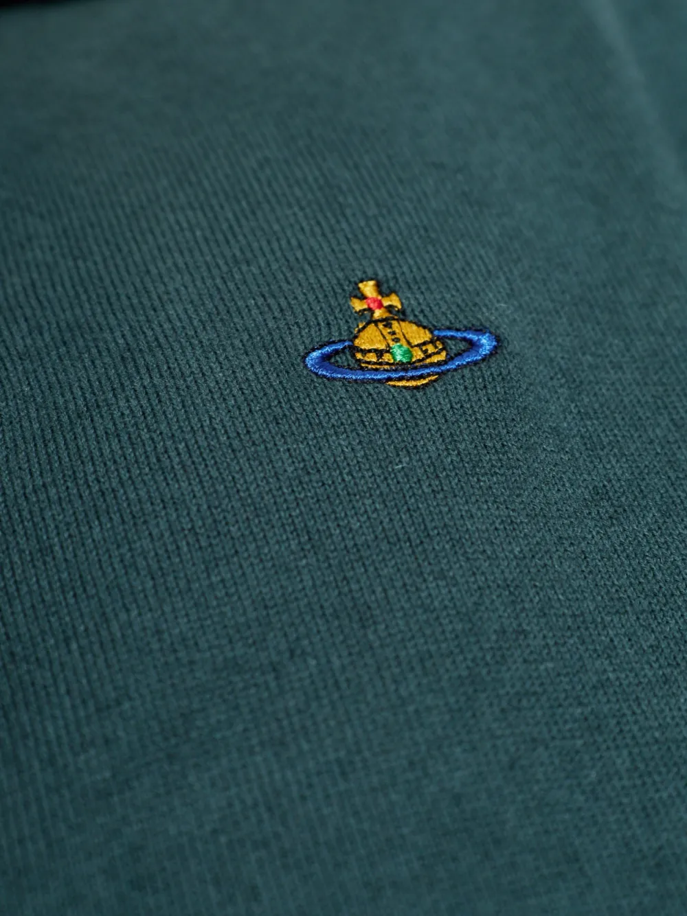 Vivienne Westwood Orb-embroidered Short-sleeve Cardigan in Green, view 5