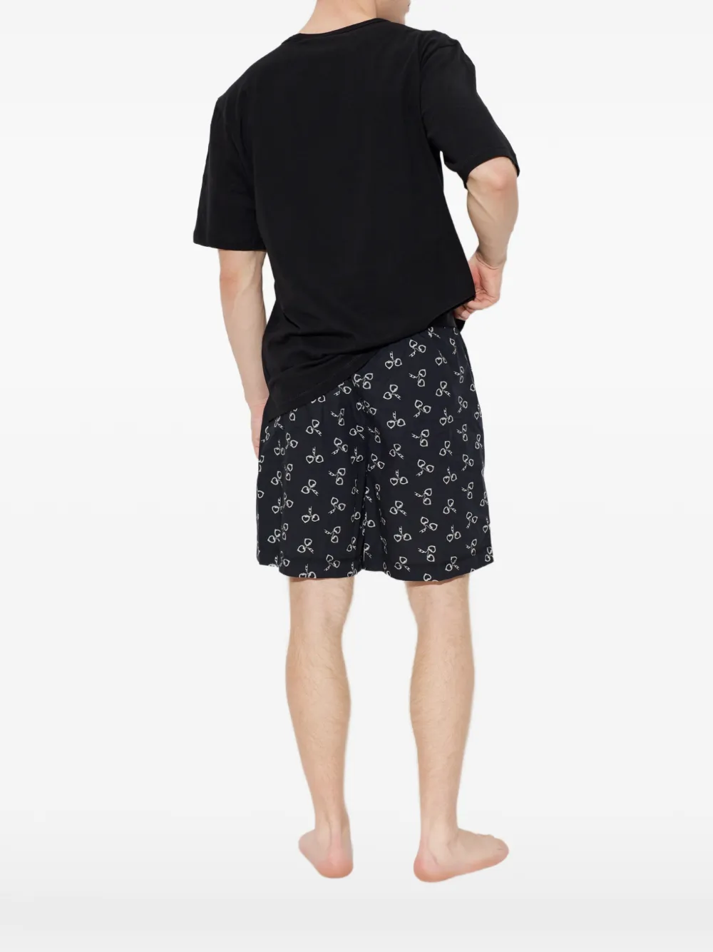Diesel Katoenen pyjamaset met handboeien-print Zwart