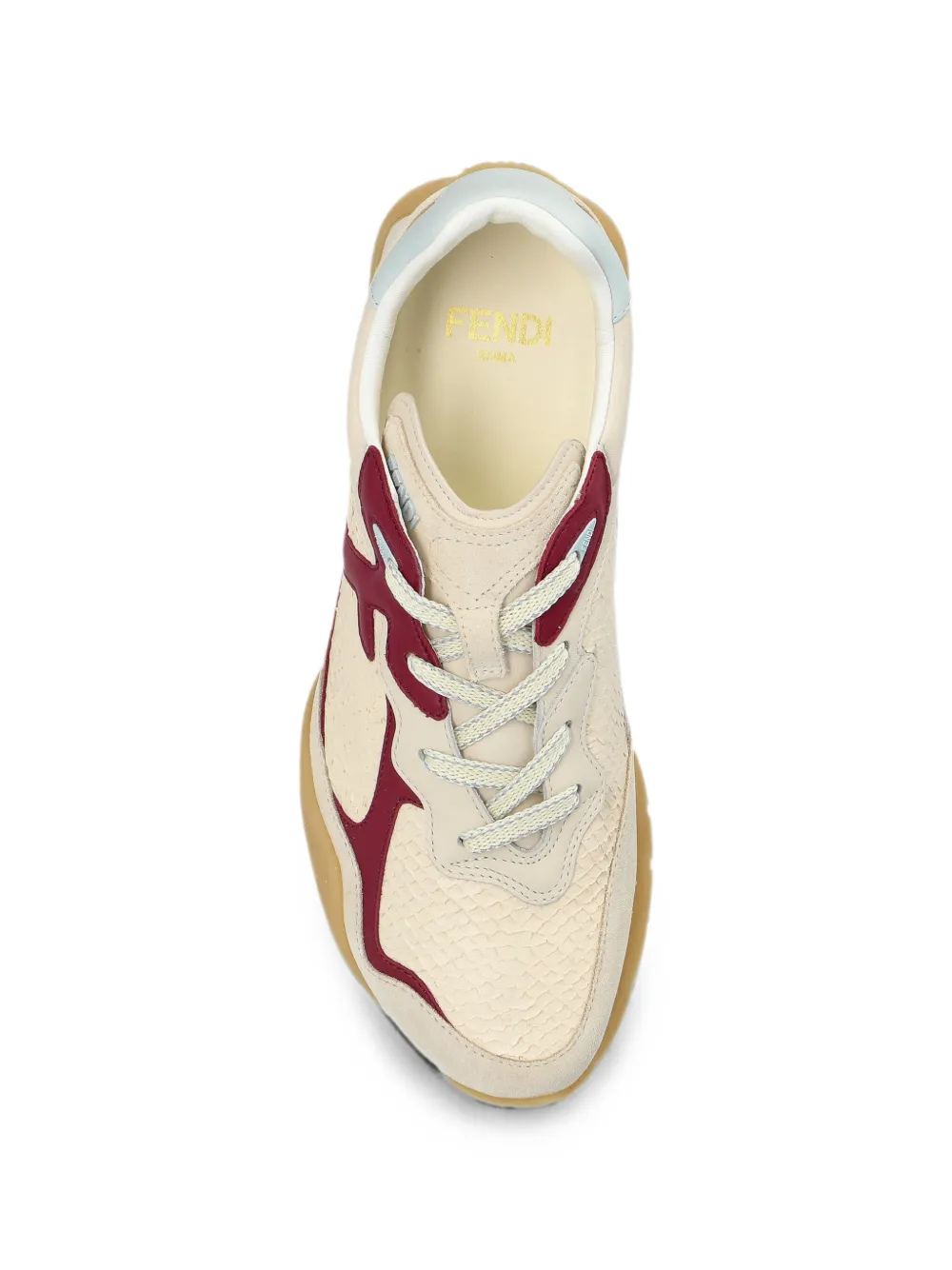 FENDI Wave Pulse low-top sneakers van wit zalmleer Beige
